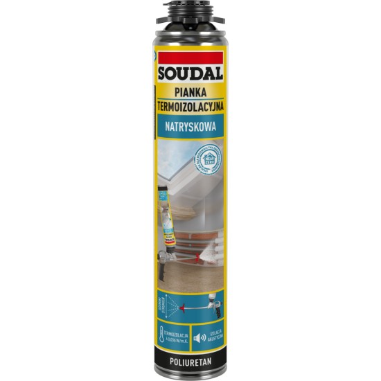 Soudal Thermal Insulation Sprayable Foam - Gun Polyurethane Foam  - 700ml