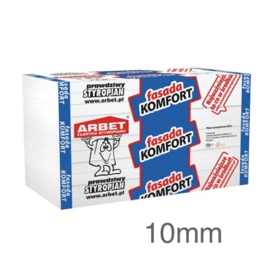 Arbet 10mm White Polystyrene Board (EPS) for External Wall Insulation (pack of 60) - 30m2