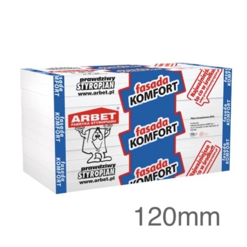 Arbet 120mm White Polystyrene Board (EPS) for External Wall Insulation (pack of 5) - 2.5m2