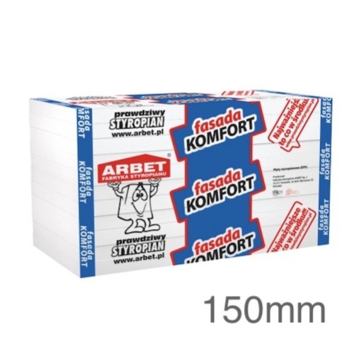 Arbet 150mm White Polystyrene Board (EPS) for External Wall Insulation (pack of 4) - 2m2