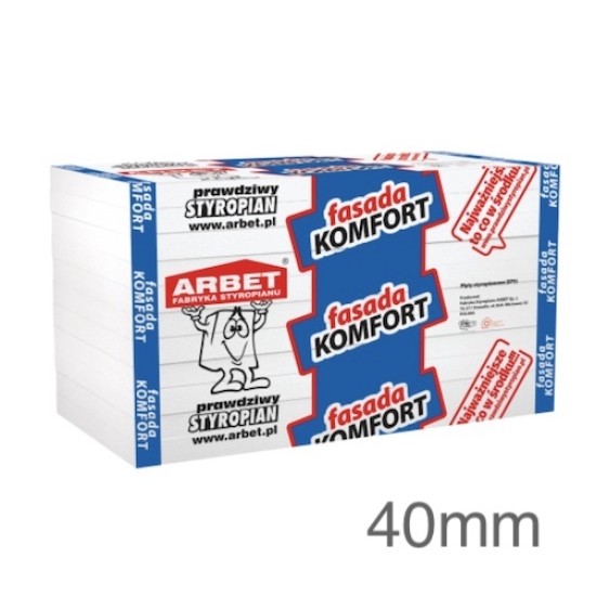 Arbet 40mm White Polystyrene Board (EPS) for External Wall Insulation (pack of 15) - 7.5m2