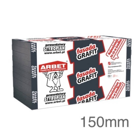 Arbet 150mm Grey Polystyrene (Graphite EPS) for External Wall Insulation (pack of ) - 2m2