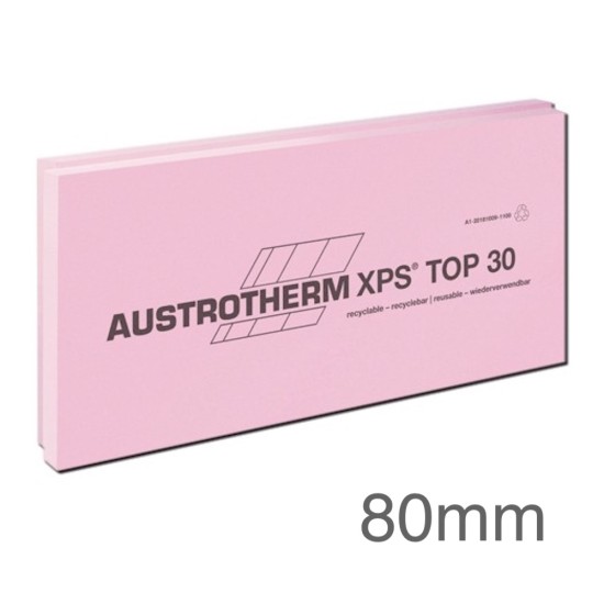 80mm XPS 300 Insulation Board - Rebated Edge - 600mm x 1250mm - TOP-F 30 SF