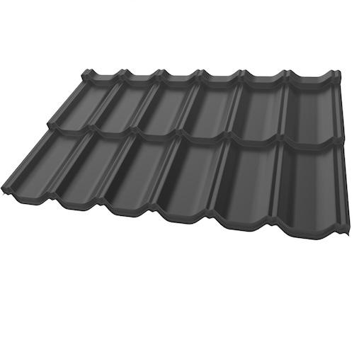 Modular Sheet Metal Roofing Tile GERMAN SIMETRIC - Matt Coated Corrosion Resistant Roofing Panel - 1200mm x 720mm