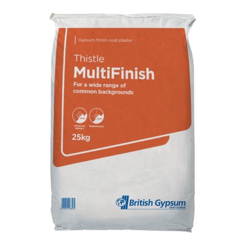 British Gypsum Thistle MultiFinish Coat Plaster 25kg