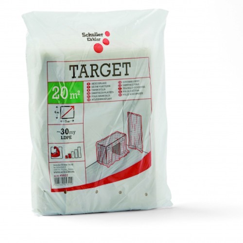 Clear Target S30 LDPE Drop Cloth - Dust Sheet - 4m x 5m - 30 micron