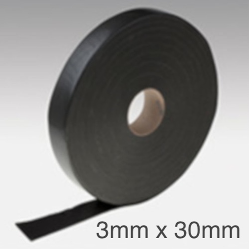 30mm x 3mm Siniat Self Adhesive Acoustic Tape - Sealing Tape for Acoustic Insulation of Partition Walls - 30m roll