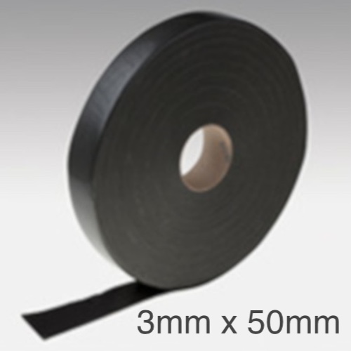 50mm x 3mm Siniat Self Adhesive Acoustic Tape - Sealing Tape for Acoustic Insulation of Partition Walls - 30m roll