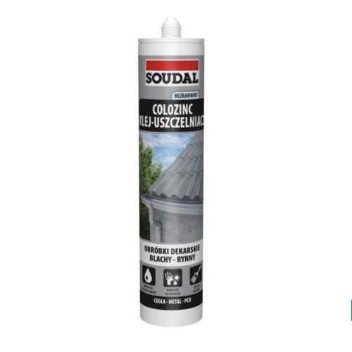 290ml Soudal Colozinc Clear Adhesive-Sealant For Galvanised Sheets