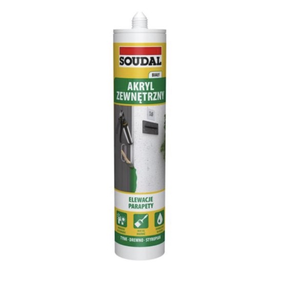 280ml Soudal Acrylic Sealant Exterior - White