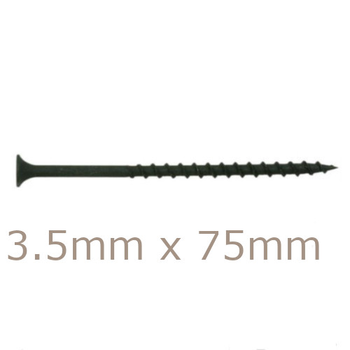 Box of 1000 3.5x75mm Drywall Screws - Coarse Thread Sharp Point