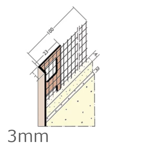 3mm PVC Render Stop Bead Mesh Wing