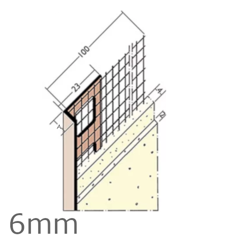 6mm PVC Render Stop Bead Mesh Wing